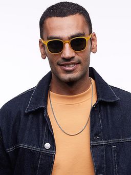 Lenskart Hustlr - Peyush Bansal Sunglasses Black Brown Full Rim Square Polarised Unisex Sunglasses