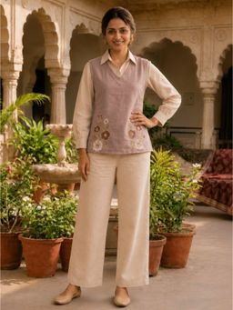 Autumnlane - Mihika Bisque Embroidery Co-Ord Set