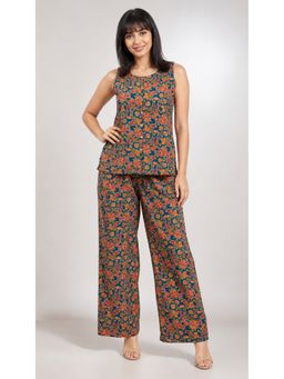 Vbuyz - Women Navy Blue Cotton Co-Ord Set