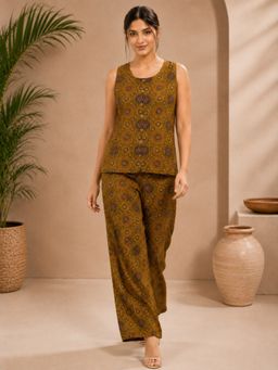 Vbuyz - Women Mustard Cotton Co-Ord Set