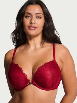 Victoria's Secret - Red Very Sexy Rose Lace Push-Up Bra