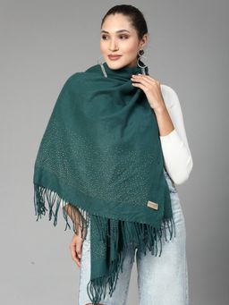 Mafadeny - Winter Wrap Dark Green Stole Cozy Comfort In Subtle Elegance