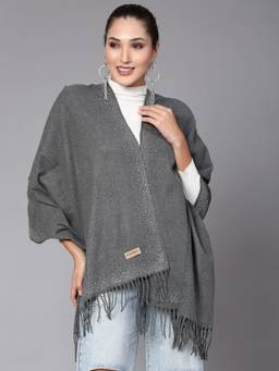 Mafadeny - Winter Wrap Grey Stole Cozy Comfort In Subtle Elegance