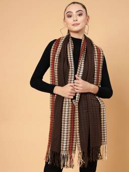 Mafadeny - Winter Wrap Brown Stole Cozy Comfort In Subtle Elegance