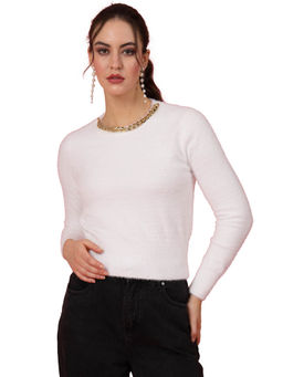 Mafadeny - Women Winter Wear White Top