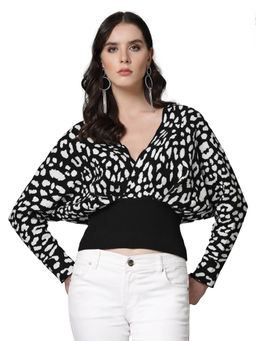 Mafadeny - Women Winter Wear White Crop Stylish Top