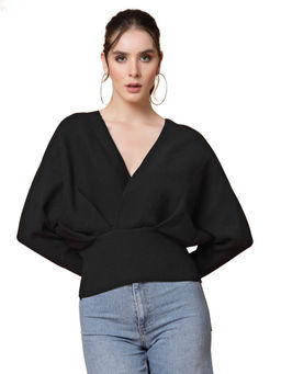 Mafadeny - Women Winter Wear Black Stylish Top