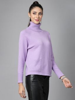 Mafadeny - Women Winter Wear Lavender Stylised & Cosy Top