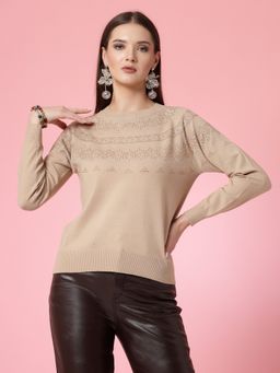 Mafadeny - Women Winter Wear Khaki Stylish Top
