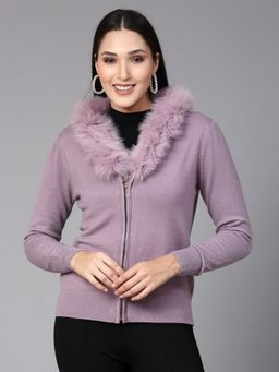 Mafadeny - Women Winter Wear Mauve Stylised Top