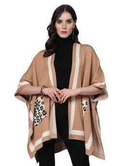 Mafadeny - Women Winter Wear Brown Stylish Poncho