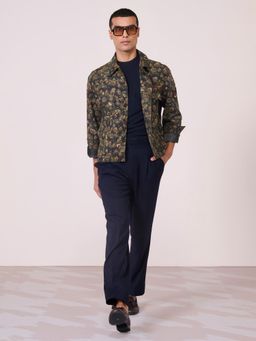 S&N by Shantnu Nikhil - Green Tencel Blend Full Sleeves Jacket