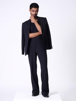 S&N by Shantnu Nikhil - Black Rayon Blend Full Sleeves Blazer