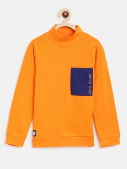 Tales & Stories - Boys Orange Cotton Solid T-shirt