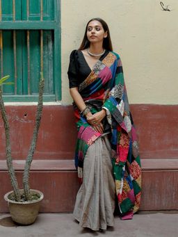 Suta - Women Multi-Colour Cotton Printed Saree