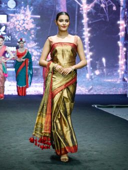 Suta - Women Gold Cotton Woven Saree