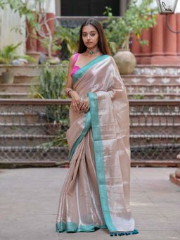 Suta - Women Pink Cotton Woven Saree