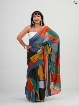 Suta - Women Multi-Colour Cotton Printed Saree