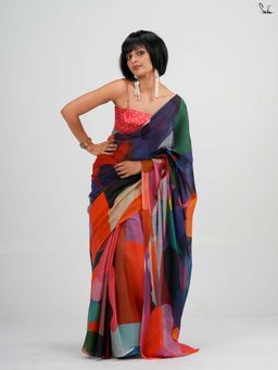 Suta - Women Multi-Colour Cotton Printed Saree