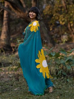 Suta - Women Multi-Colour Cotton Embroidered Saree