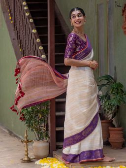 Suta - Women Multi-Colour Cotton Woven Saree