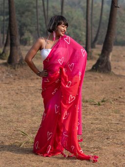 Suta - Women Red Cotton Woven Saree
