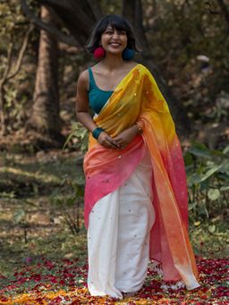 Suta - Women Multi-Colour Cotton Embellished/Sequined Saree