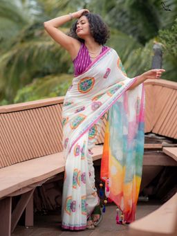 Suta - Women Multi-Colour Viscose Printed Saree