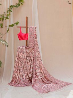 Suta - Women White Wool Printed Saree