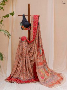 Suta - Women Off White Wool Printed Saree