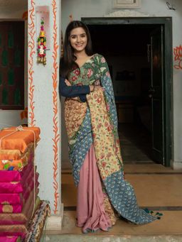 Suta - Women Multi-Colour Cotton Printed Saree