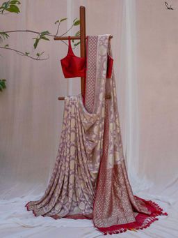 Suta - Women Red Silk Woven Saree