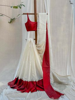 Suta - Women Off White Silk Woven Saree