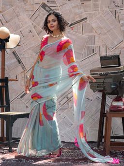 Suta - Women Green Cotton Silk Printed Saree