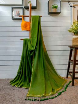 Suta - Women Green Cotton Woven Saree