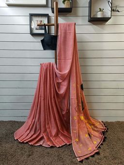Suta - Women Pink Cotton Printed Saree