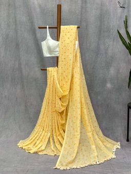 Suta - Women Yellow Cotton Printed Saree