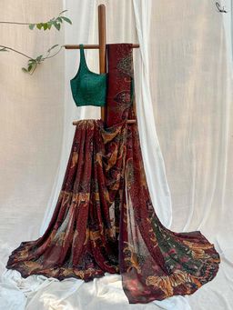 Suta - Women Multi-Colour Georgette Printed Saree