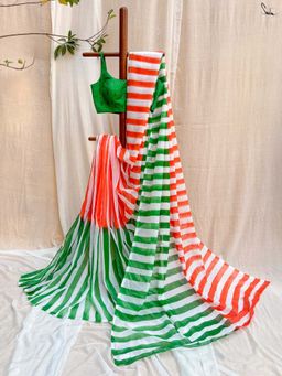 Suta - Women Multi-Colour Cotton Stripes Saree