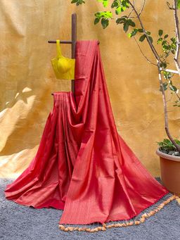 Suta - Women Red Silk Woven Saree