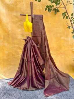 Suta - Women Brown Cotton Woven Saree
