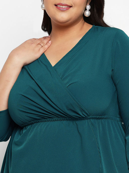 Buy Green Plus Size Wrap Midi Curve Dress Online Buy Green Plus Size Wrap Midi Curve Dress Online