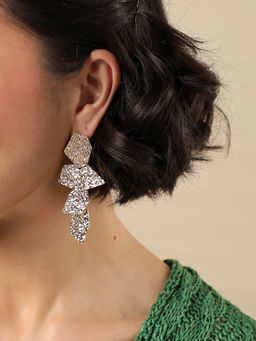 Sohi - Gold Toned Contemporary Drop Earrings