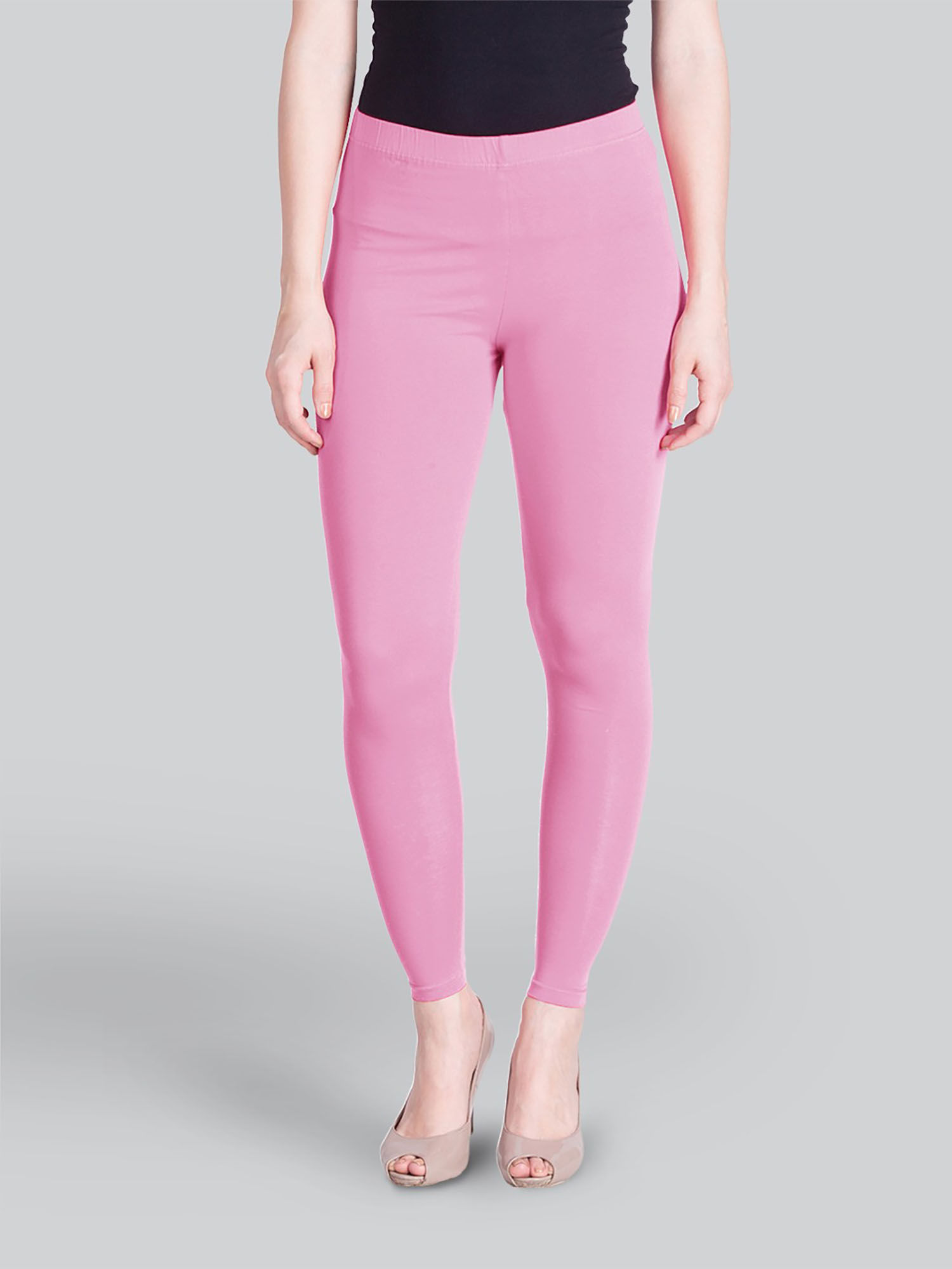 lyra Women Solid Premium Cotton Ankle Length Mid Waist Leggings Mid Peach-picture-37