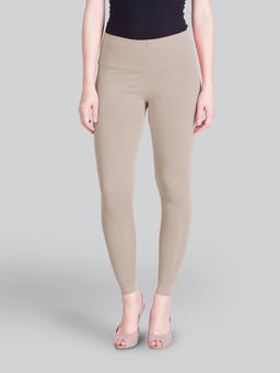 Lyra - Women Solid Premium Cotton Ankle Length Mid Waist Leggings Grey