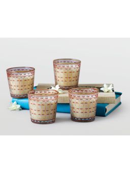 MiRooh - Surajmukhi Burgundy Glass Candle (Pack of 4)