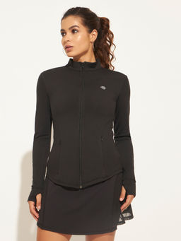 CLOTHWIK - Women Black Nylon Full Sleeves Jacket
