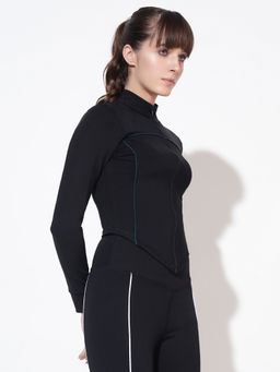 CLOTHWIK - Women Black Nylon Full Sleeves Jacket