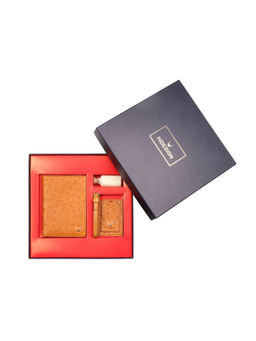 Hidesign - La Fete 05 Ostrich Tan Unisex Travel Combo