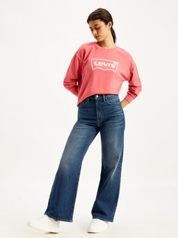 Levi's - Womens High Rise Ribcage Straight Leg Blue Jeans